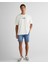 Erkek Krem Relaxed Fit Bisiklet Yaka Logolu T-Shirt 2325139T.113 3