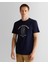 Erkek Lacivert Regular Fit Bisiklet Yaka Logolu T-Shirt 2003310.433 1