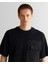 Erkek Siyah Relaxed Fit Bisiklet Yaka Logolu T-Shirt 2325137T.5 4