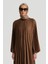 Taş Işlemeli Piliseli Abaya 25Y8302 Açık Kahve 3