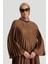 Taş Işlemeli Piliseli Abaya 25Y8302 Açık Kahve 4