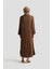 Taş Işlemeli Piliseli Abaya 25Y8302 Açık Kahve 5