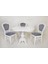 Pera Oval Beyaz Baba Ayak Mutfak Masa/urla Beyaz Gri Sandalye Mutfak Takımı 73X108+30 1