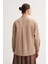 Açık Kahve %100 Pamuk Hakim Yaka Oversize Bluz 7