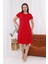 Kadın Kırmızı Büyük Beden Esnek Midi Elbise 1
