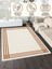 Lofy Halı Modern Çizgili Krem Kahve Yıkanabilir Halı 160X230 cm 3