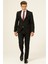 Siyah Slim Fit Armürlü Sivri Yaka 6 Drop Takım Elbise 4