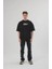 Unisex Bisiklet Yaka Baskılı Oversize T-Shirt 1