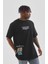 Unisex Bisiklet Yaka Baskılı Oversize T-Shirt 1