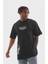 Unisex Bisiklet Yaka Baskılı Oversize T-Shirt 2