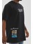Unisex Bisiklet Yaka Baskılı Oversize T-Shirt 3