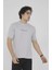 Unisex Bisiklet Yaka Slim Fit T-Shirt- Boyalı Gri 1