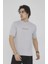Unisex Bisiklet Yaka Slim Fit T-Shirt- Boyalı Gri 2