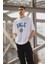 Unisex Bisiklet Yaka Baskılı Oversize T-Shirt 2