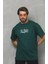 Unisex Bisiklet Yaka Baskılı Oversize T-Shirt 2