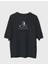 Unisex Bisiklet Yaka Baskılı Oversize T-Shirt 1