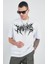 Unisex Bisiklet Yaka Baskılı Oversize T-Shirt 1