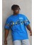 Unisex Bisiklet Yaka Baskılı Oversize T-Shirt 1