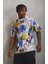 Unisex Oversize Baskılı Bisiklet Yaka T-Shirt 3