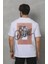 Unisex Bisiklet Yaka Baskılı Oversize T-Shirt 3