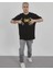 Unisex Bisiklet Yaka Baskılı Oversize T-Shirt 1