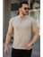 Hakim Yaka Dokuma Pamuklu Kumaş Kısa Kollu T-Shirt 1