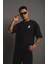 Unisex Bisiklet Yaka Baskılı Oversize T-Shirt 1