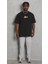 Unisex Bisiklet Yaka Baskılı Oversize T-Shirt 1