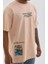 Unisex Bisiklet Yaka Baskılı Oversize T-Shirt 2