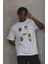 Unisex Oversize Baskılı Bisiklet Yaka T-Shirt 3