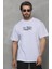 Unisex Bisiklet Yaka Baskılı Oversize T-Shirt 2