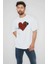 Unisex Bisiklet Yaka Baskılı Oversize T-Shirt 1