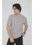 Unisex Bisiklet Yaka Slim Fit T-Shirt- Boyalı Gri 1