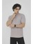 Unisex Bisiklet Yaka Slim Fit T-Shirt- Boyalı Gri 2