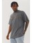 Unisex Oversize Taşlı Bisiklet Yaka T-Shirt 3