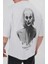 Unisex Bisiklet Yaka Baskılı Oversize T-Shirt 2