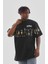 Unisex Bisiklet Yaka Baskılı Oversize T-Shirt 1