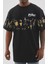 Unisex Bisiklet Yaka Baskılı Oversize T-Shirt 2