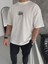 Unisex Bisiklet Yaka Baskılı Oversize T-Shirt 1