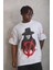 Unisex Oversize Baskılı Bisiklet Yaka T-Shirt 3