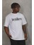 Unisex Oversize Baskılı Bisiklet Yaka T-Shirt 1