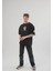 Unisex Bisiklet Yaka Baskılı Oversize T-Shirt 1