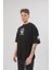 Unisex Bisiklet Yaka Baskılı Oversize T-Shirt 2