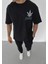 Unisex Bisiklet Yaka Baskılı Oversize T-Shirt 1