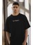 Unisex Bisiklet Yaka Baskılı Oversize T-Shirt 1