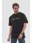 Unisex Bisiklet Yaka Baskılı Oversize T-Shirt 1