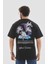 Unisex Bisiklet Yaka Baskılı Oversize T-Shirt 2