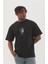 Unisex Oversize Baskılı Bisiklet Yaka T-Shirt 1