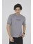 Unisex Bisiklet Yaka Slim Fit T-Shirt- Gri 2