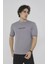 Unisex Bisiklet Yaka Slim Fit T-Shirt- Gri 3